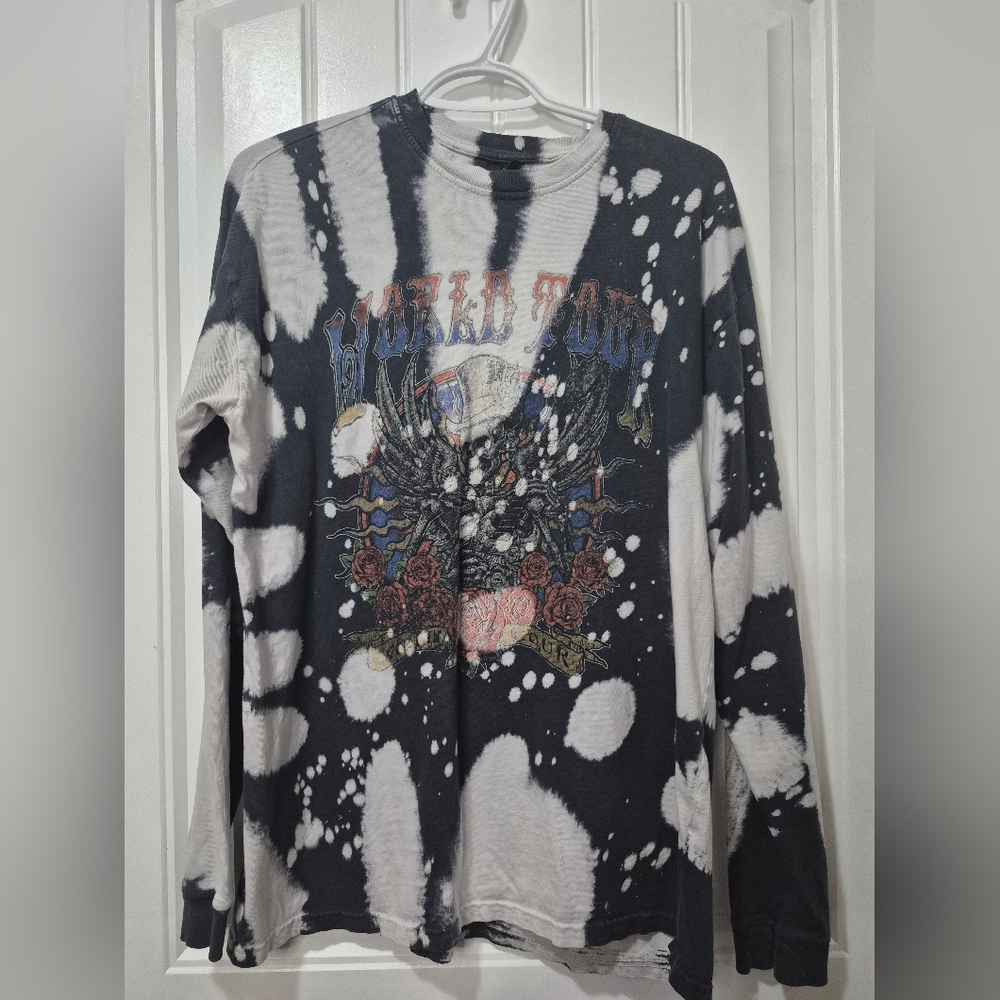 Garage Long Sleeved World Tour Band Style Tie-Dye Shirt Adult Sz Small